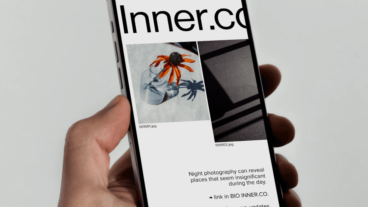Phone screen with project image